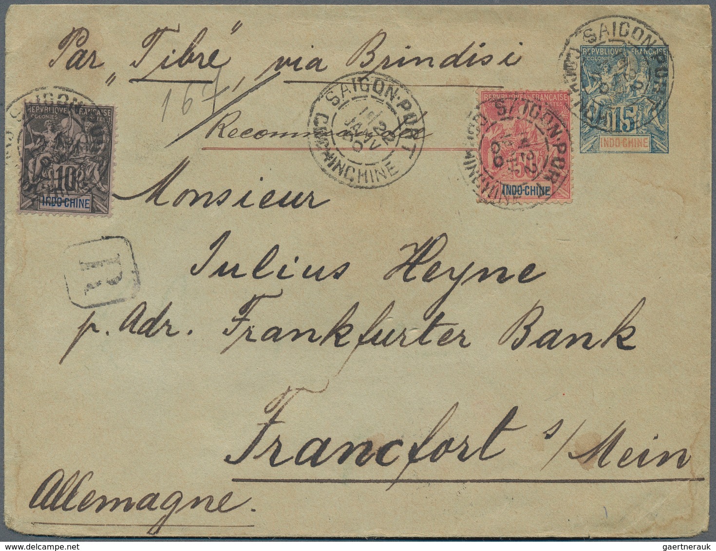 Französisch-Indochina: 1875/1910 (ca.), collection of apprx. 145 covers/cards/stationeries, comprisi