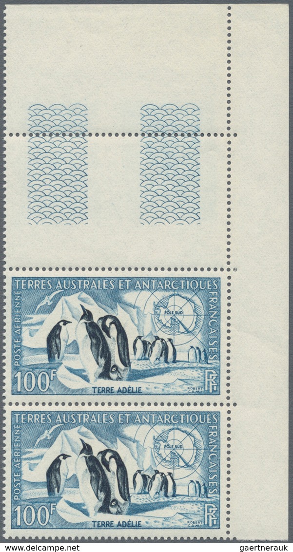 Französische Gebiete In Der Antarktis: 1956, Emperor Penguin Airmail Set Of Two (50fr. And 100fr.) I - Lettres & Documents