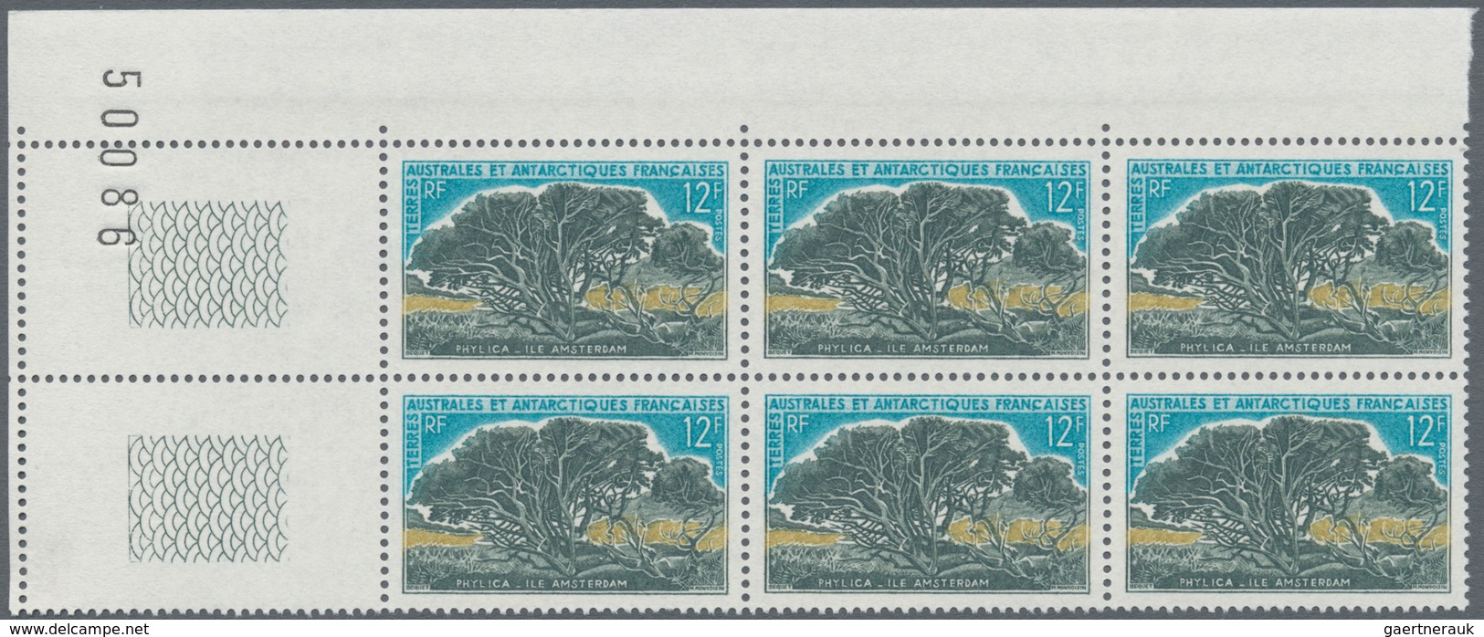 Französische Gebiete In Der Antarktis: 1969, Cape Myrtle (Phylica Arborea) 12fr. In A Lot With 45 St - Lettres & Documents
