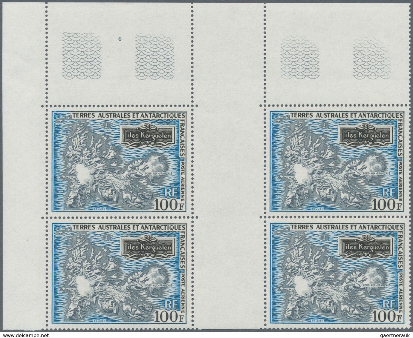 Französische Gebiete In Der Antarktis: 1969, Map Of Crouzet Islands 100fr. In A Lot With 44 Stamps M - Cartas & Documentos