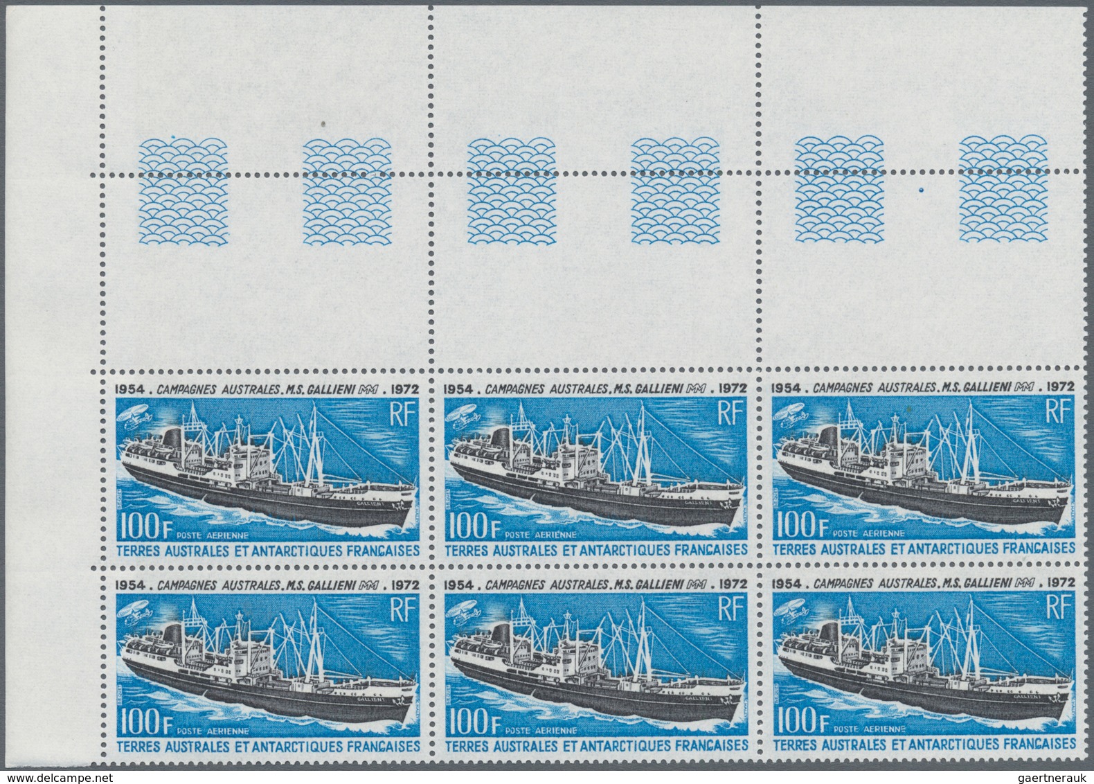 Französische Gebiete In Der Antarktis: 1973, Ship 'MS Gallieni' 100fr. In A Lot With 40 Stamps Mostl - Lettres & Documents