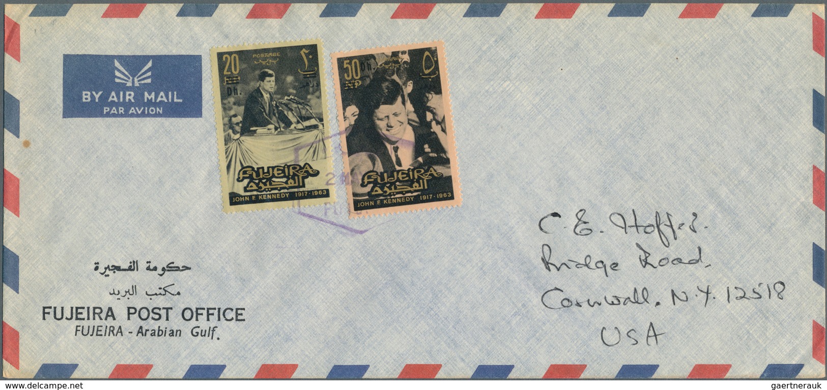 Fudschaira / Fujeira: 1966/1970, Group Of 23 Commercial Airmail Covers From Fujeira Post Office To U - Fujeira