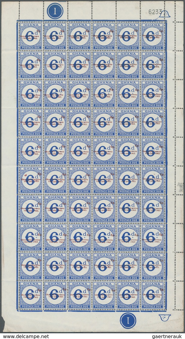 Ghana - Portomarken: 1965. Set Postage Due Stamps 1p To 12p In Complete Sheets Of 50. Additionally O - Ghana (1957-...)