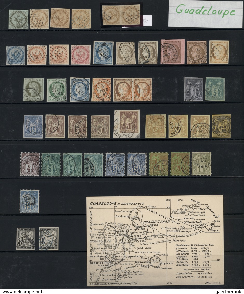 Guadeloupe: 1865/1912, Used And Mint Collection Of Apprx. 150 Stamps On Stockpages From A Nice Secti - Nuevos