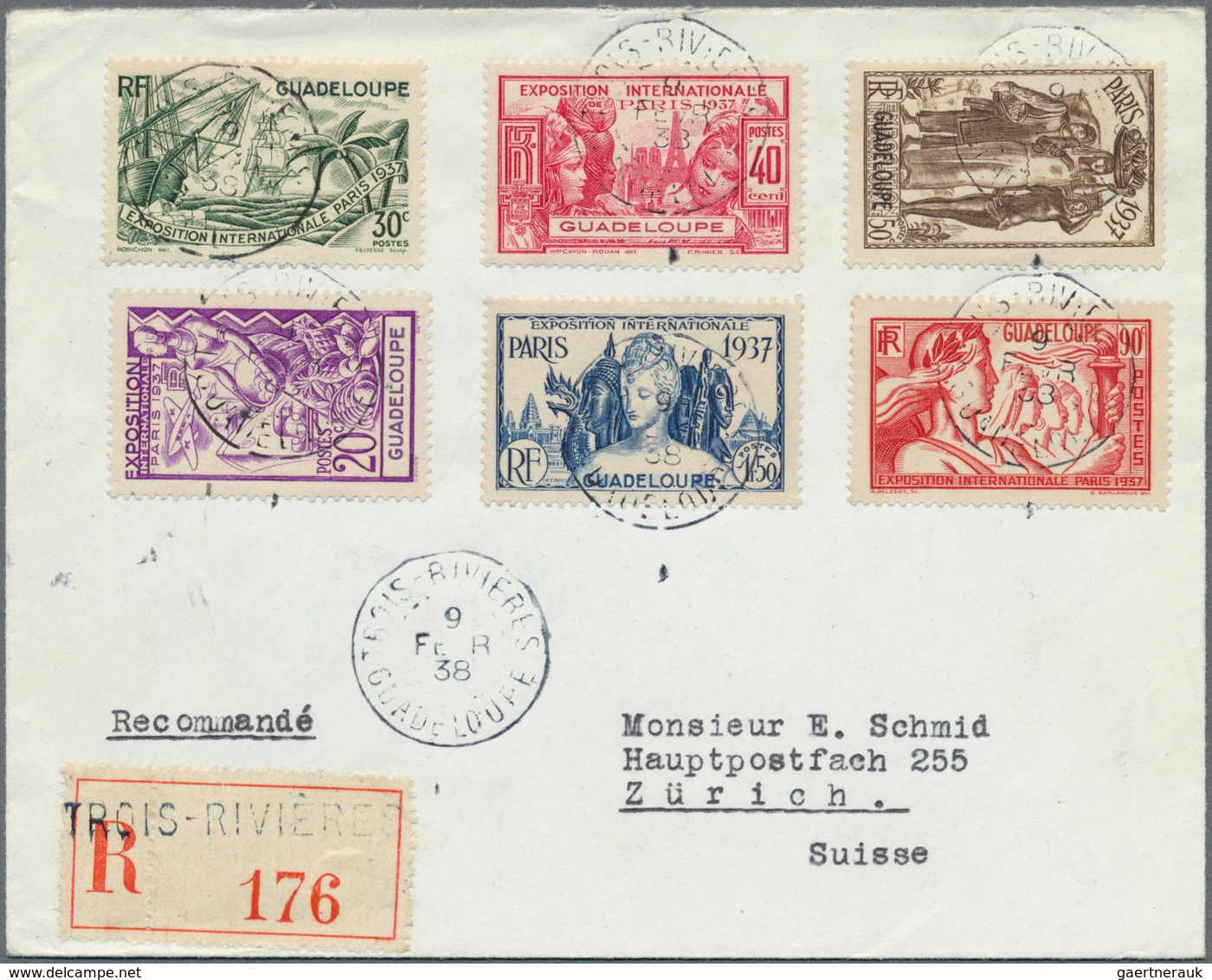 Guadeloupe: 1905/1990 (ca.), mint and used collection on stockpages, incl. apprx. 30 covers/statione