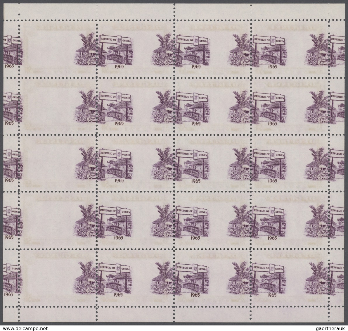 Guinea: 1965: World Fair 40 Fr + 70 Fr, Block Of Fours With Centers Shiftet Up And 50 Fr, Complete S - República De Guinea (1958-...)