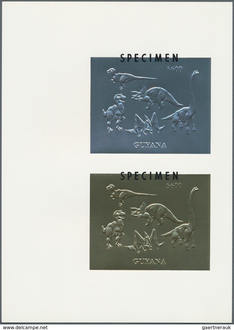 Guyana: 1992/1994, accumulation with GOLD and SILVER stamps, sheetlets of four and miniature sheets