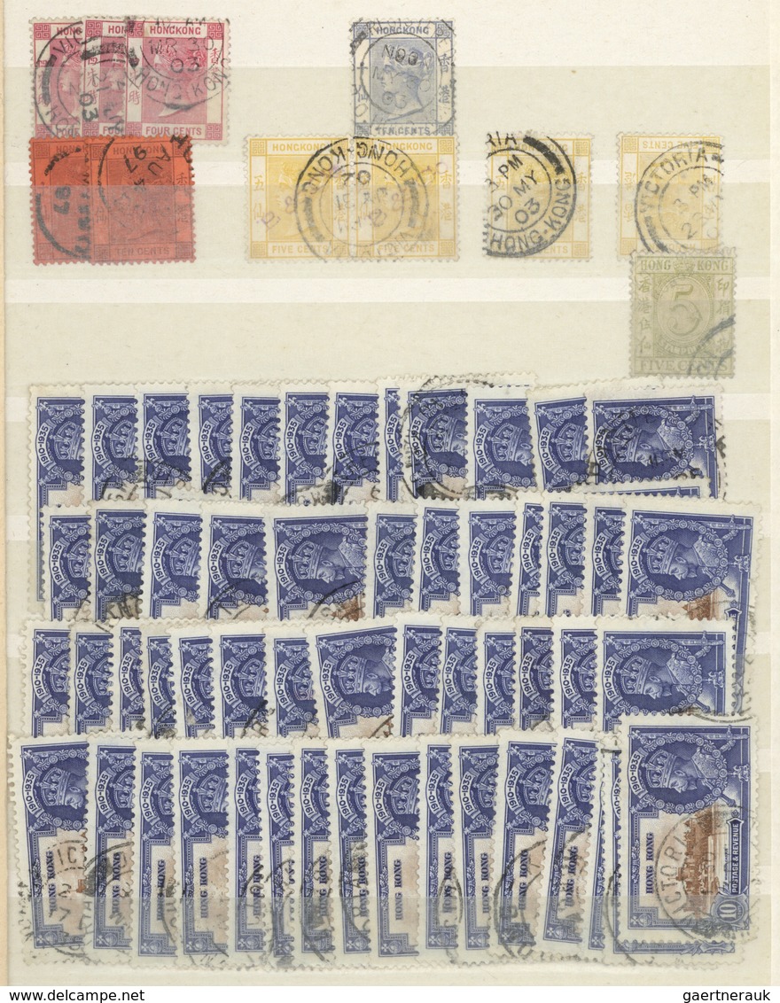 Hongkong: 1863-1992 Ca.: Mint And Used Collection And Duplication In Three Stockbooks, Definitives M - Autres & Non Classés