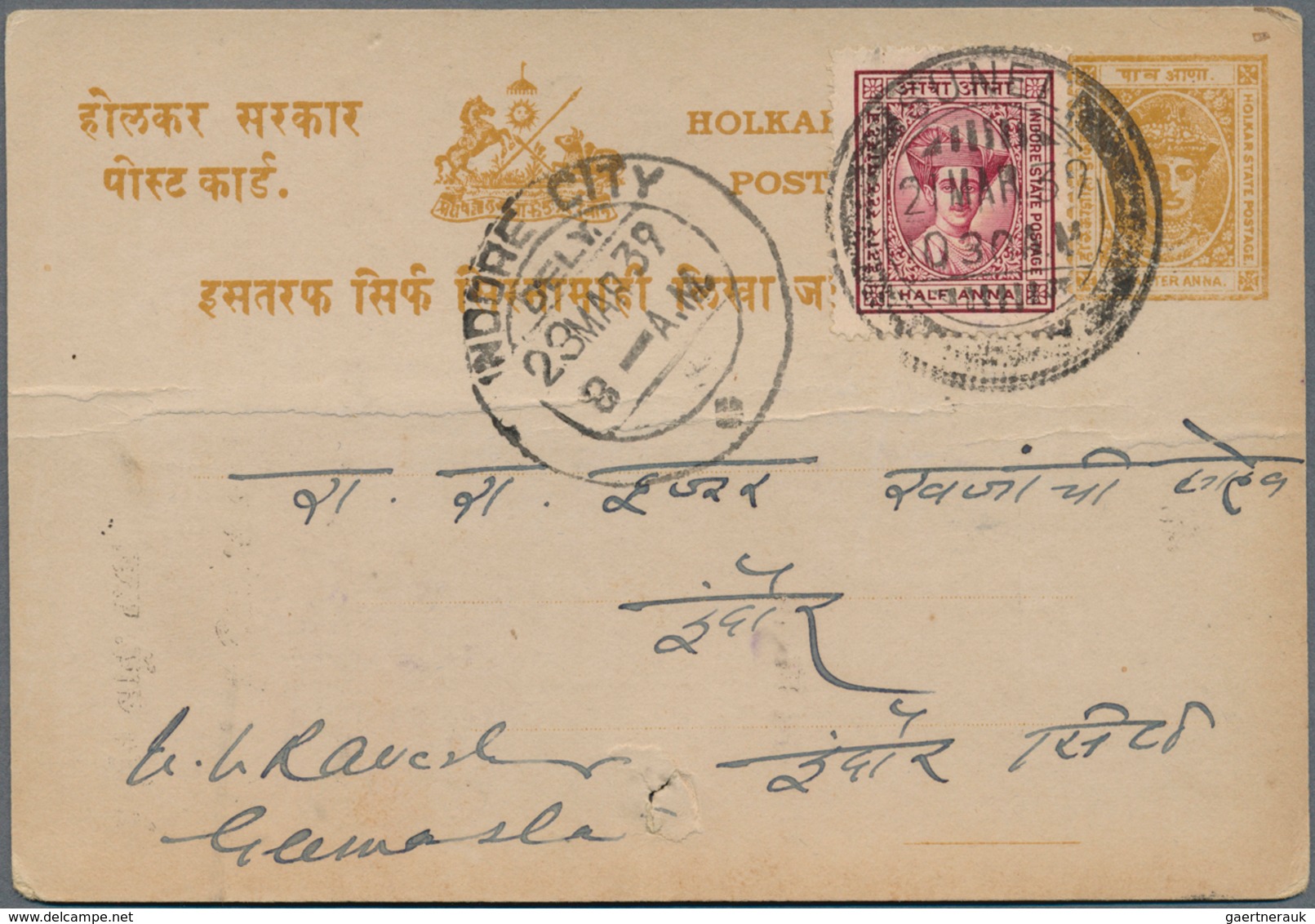 Indien: 1854-1960's: More than 1500 covers, postcards and postal stationery items in 4 albums and a