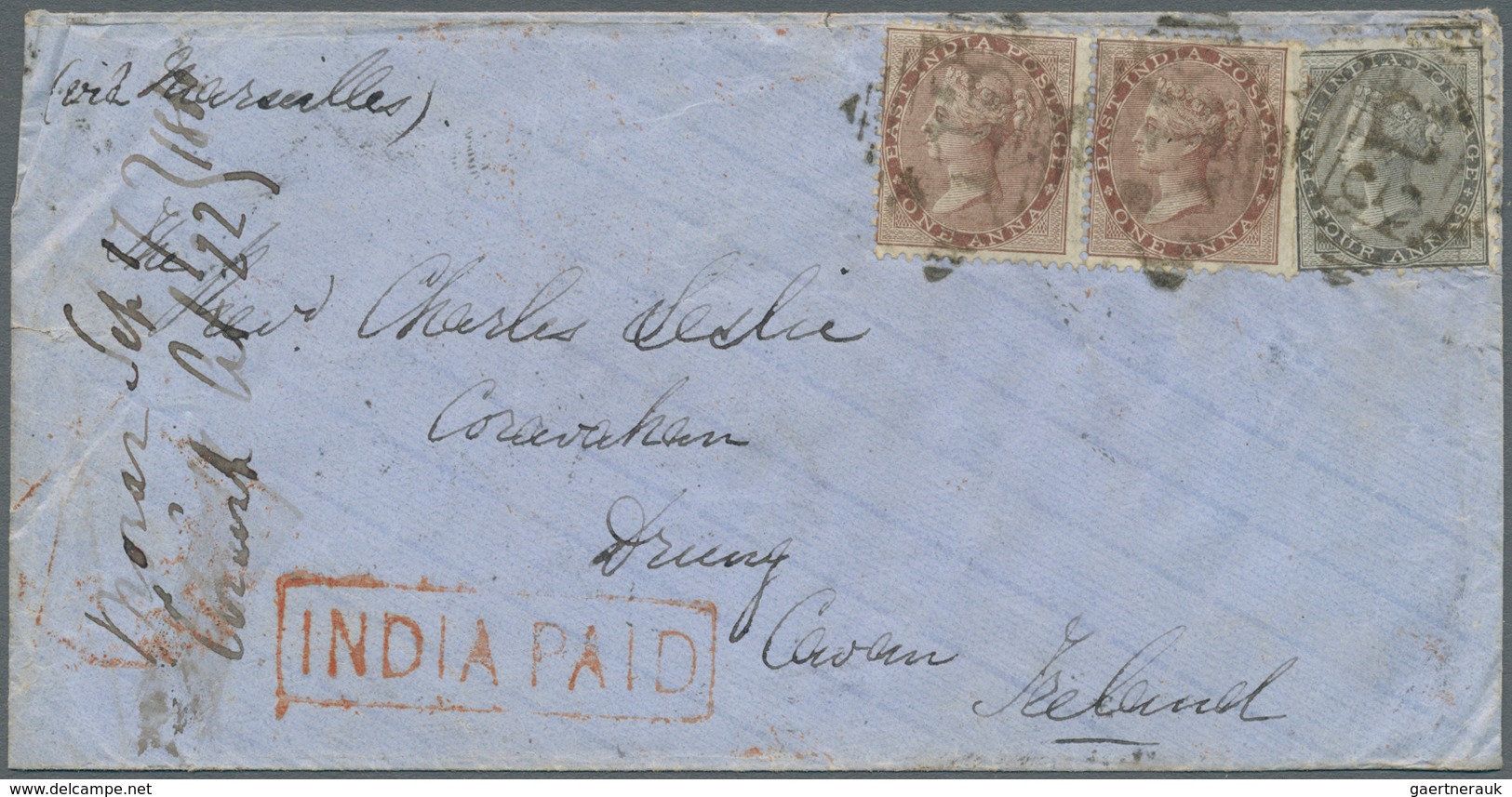 Indien: 1859/1960: Very fine lot of 57 envelopes, picture postcards and postal stationeries includin