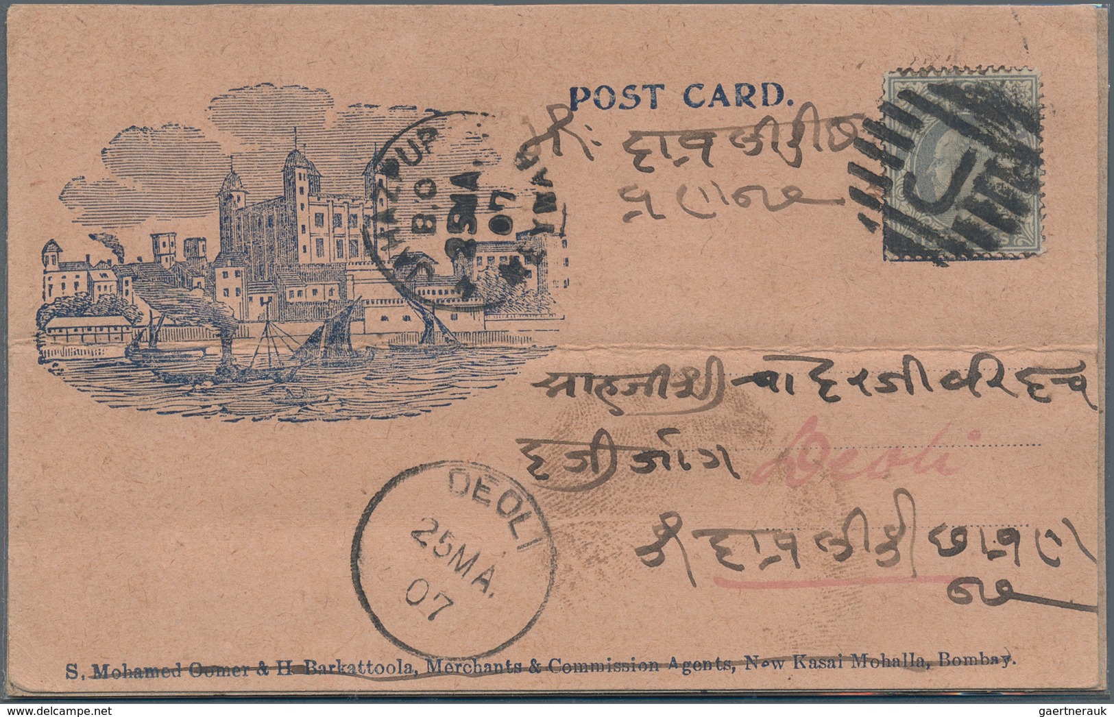 Indien: 1901-08 Ca.: About 85 Illustrated BAZAAR Postcards, Used And Mostly Franked By KEVII. 3p., F - 1852 District De Scinde