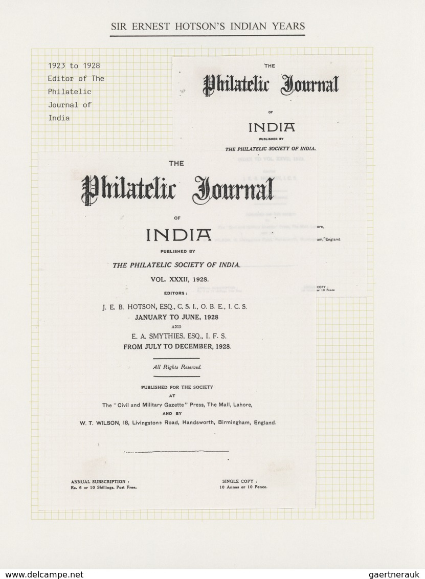 Indien: 1910/2000 (ca.): A fascinating collection with much based on the correspondence of Sir Ernes