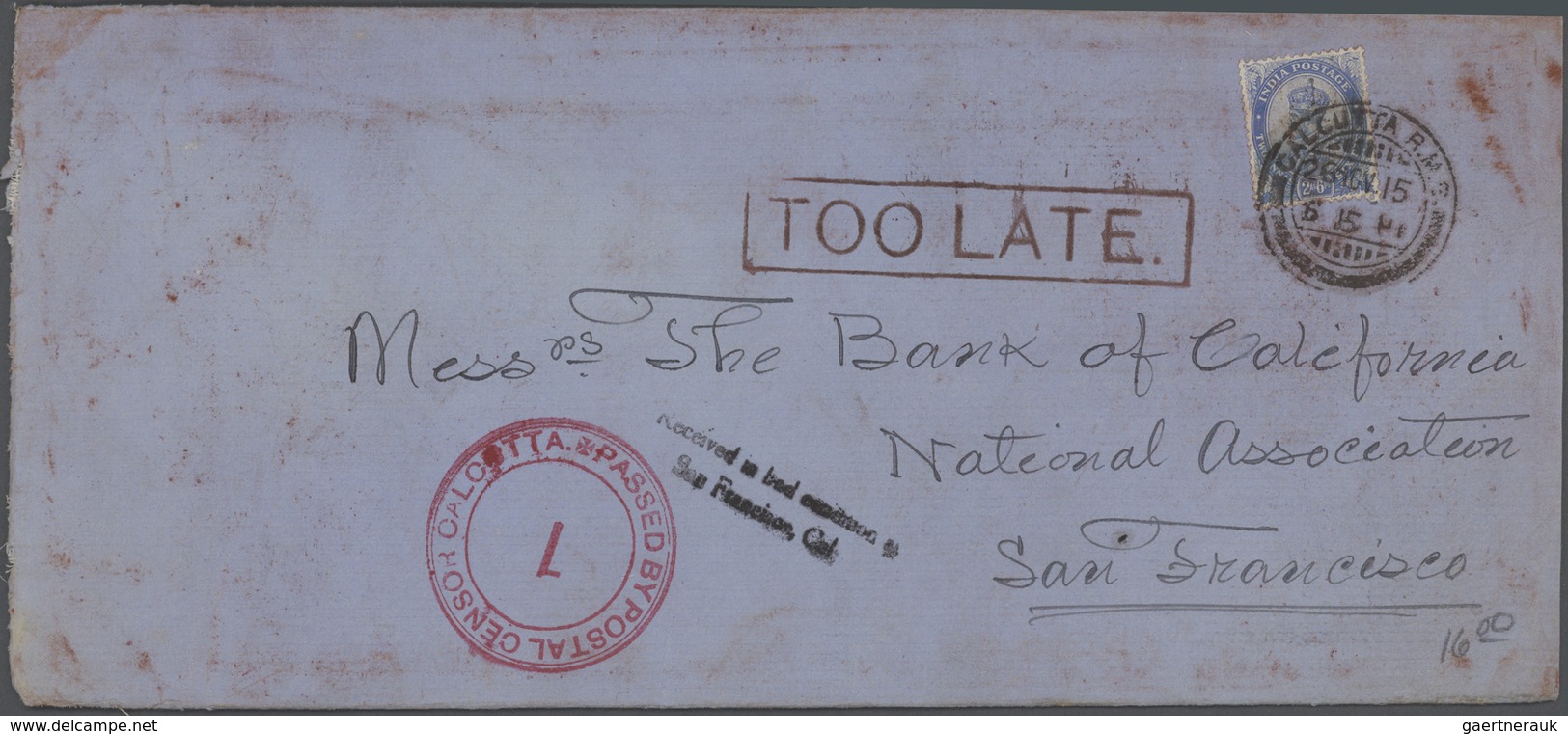 Indien: 1914/15, Scarce Lot Of Ca. 42 Envelopes (few Front Sides) Sent To USA, All With Mainly Diffe - 1852 District De Scinde