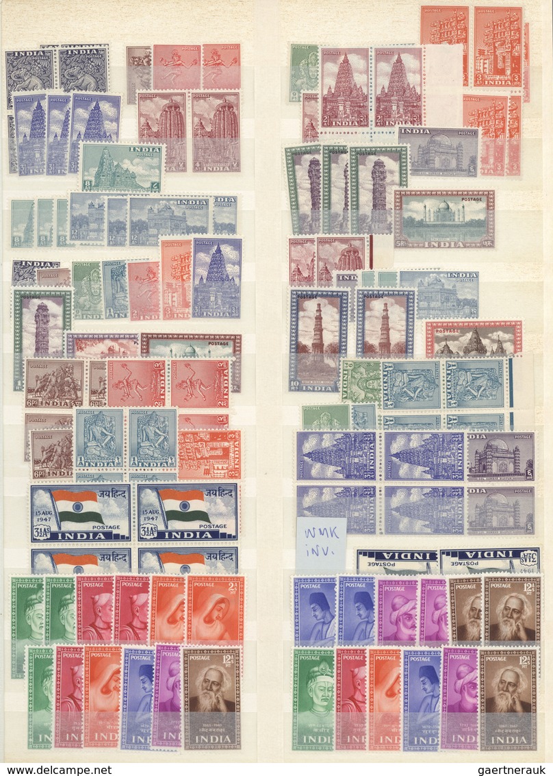 Indien: 1947-1970's, Collection & Stock Of Mint Stamps In A Stockbook, Most Of Them In Quantities, W - 1852 Provincia De Sind