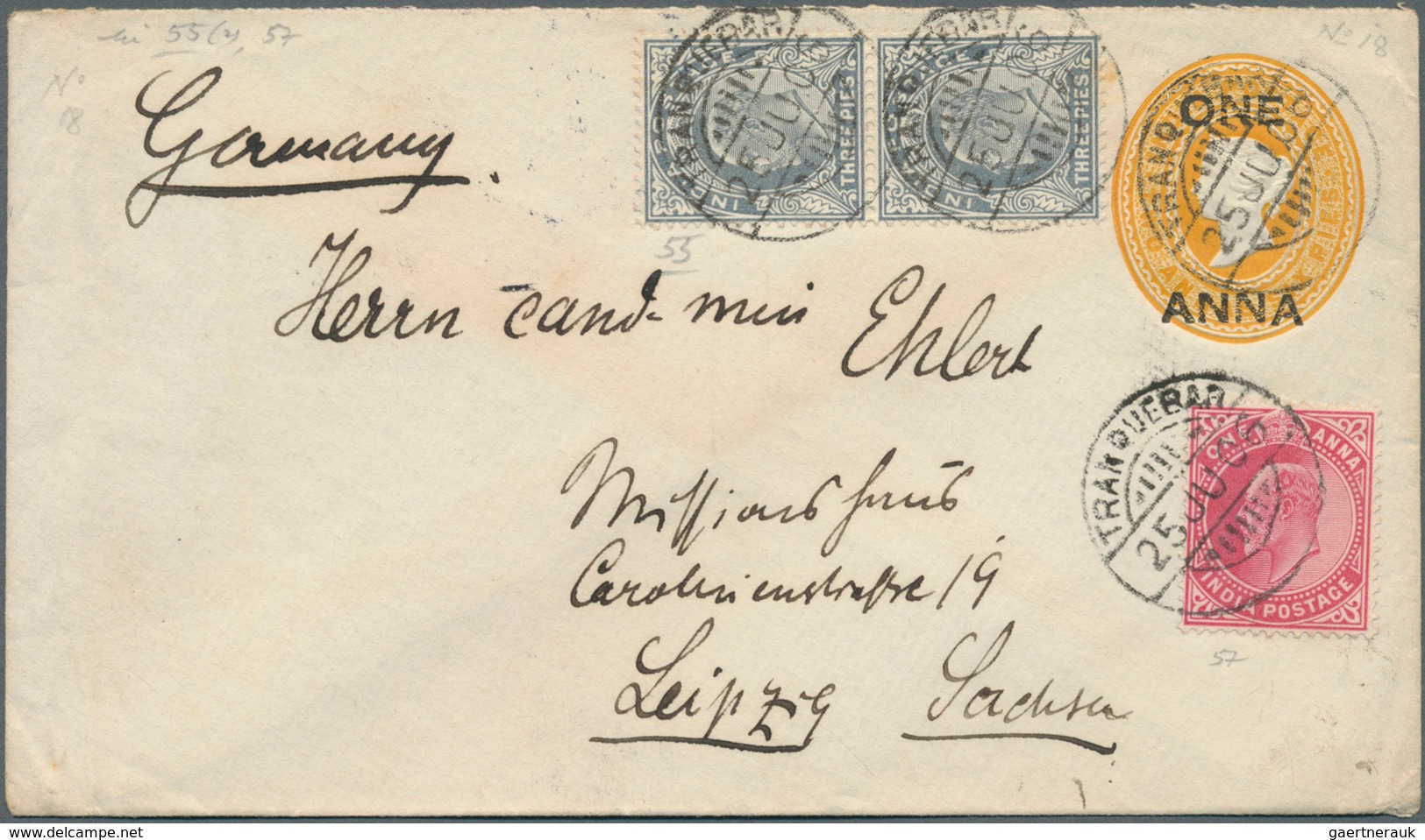 Indien - Used Abroad: 1890-1909 DANISH SETTLEMENT: Group Of 11 Postal Stationery Cards/envelopes Plu - Otros & Sin Clasificación