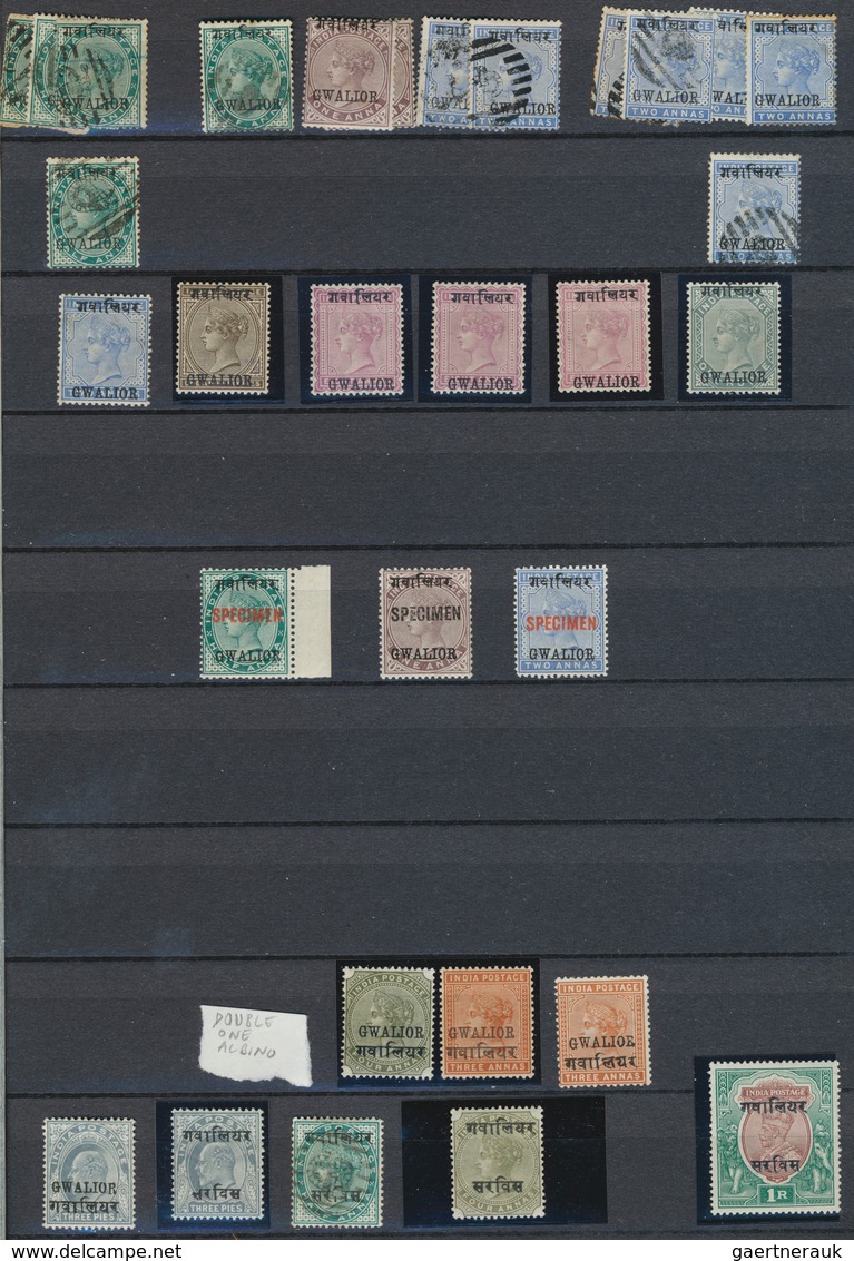 Indien - Konventionalstaaten: GWALIOR 1885-1949: Mint And Used Collection Plus Duplication Of Hundre - Otros & Sin Clasificación