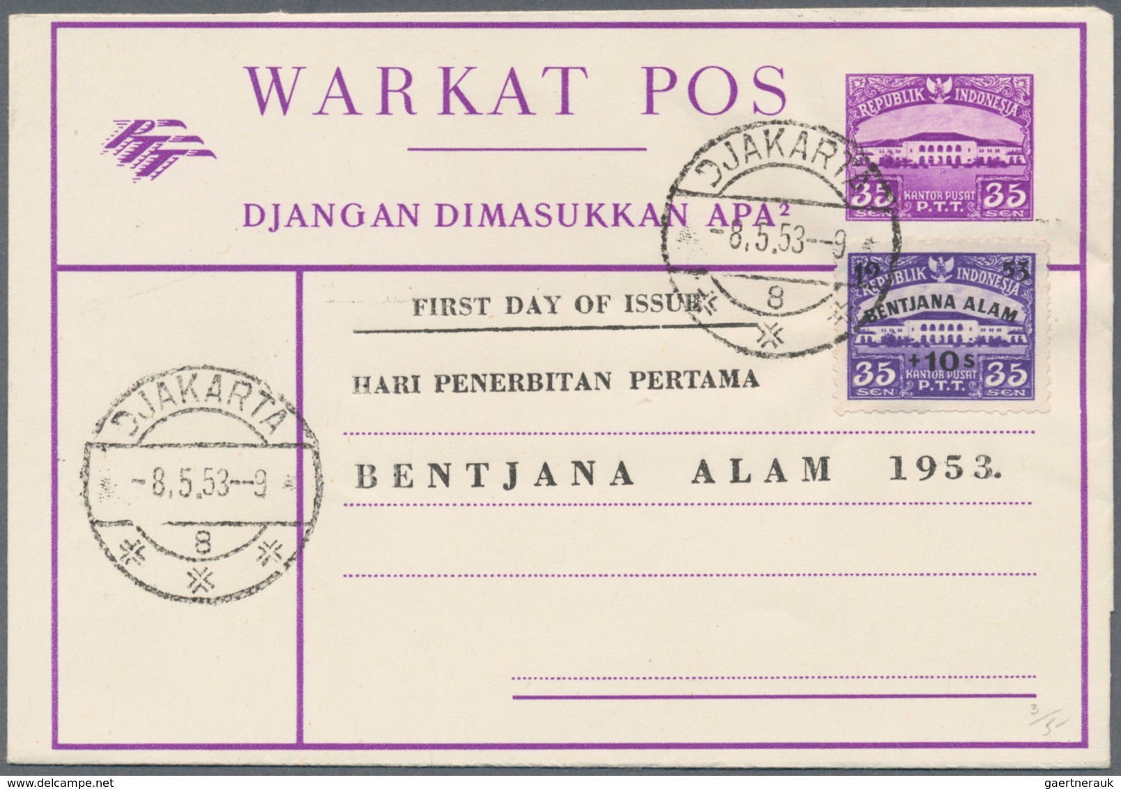 Indonesien: 1949/97 (ca.), Stationery Envelopes (warkat Pos / Postblad) Specialized Stock: 10 S. (mi - Indonésie