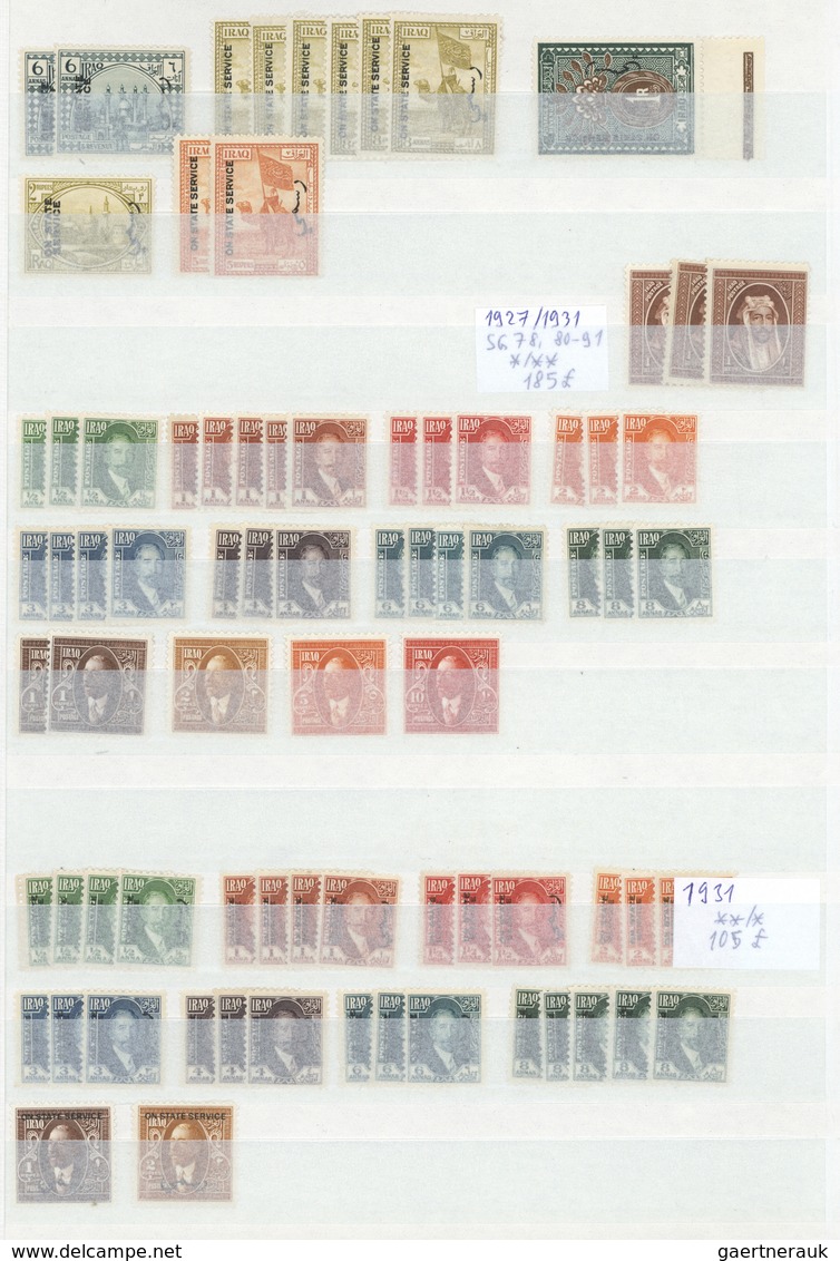 Irak: 1918-1970's: Comprehensive & Specialized Collection Plus Stock Of Mint And Used Stamps In 7 St - Iraq