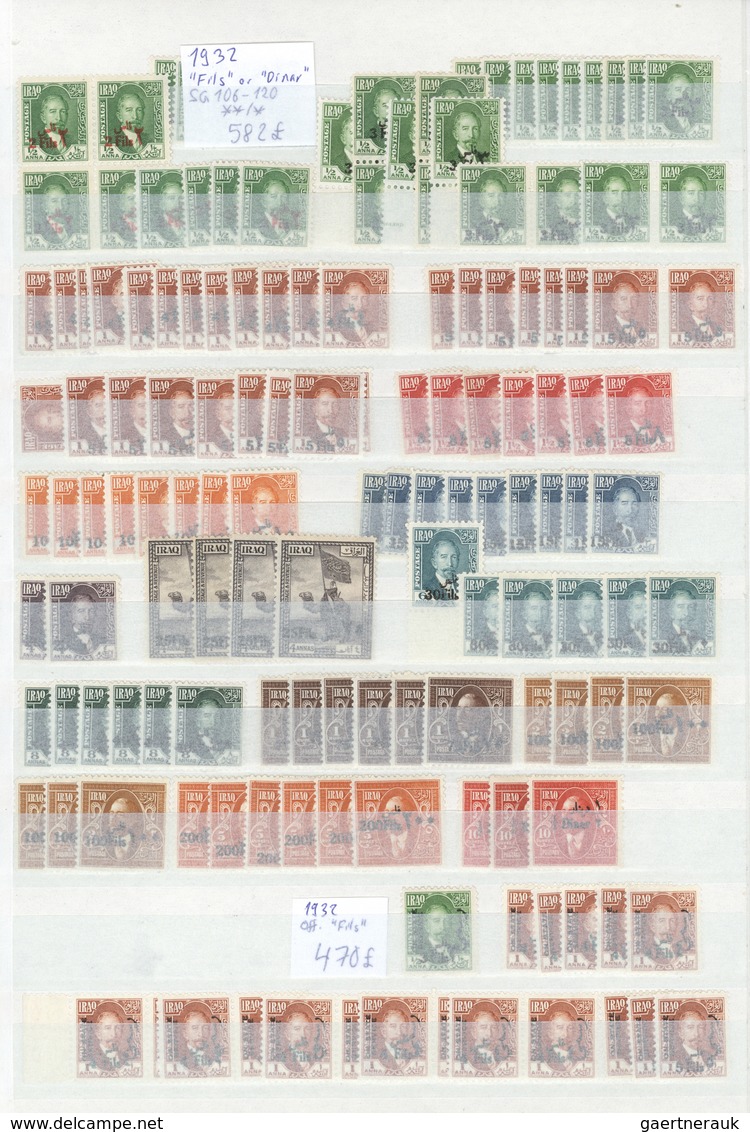 Irak: 1918-1970's: Comprehensive & Specialized Collection Plus Stock Of Mint And Used Stamps In 7 St - Iraq