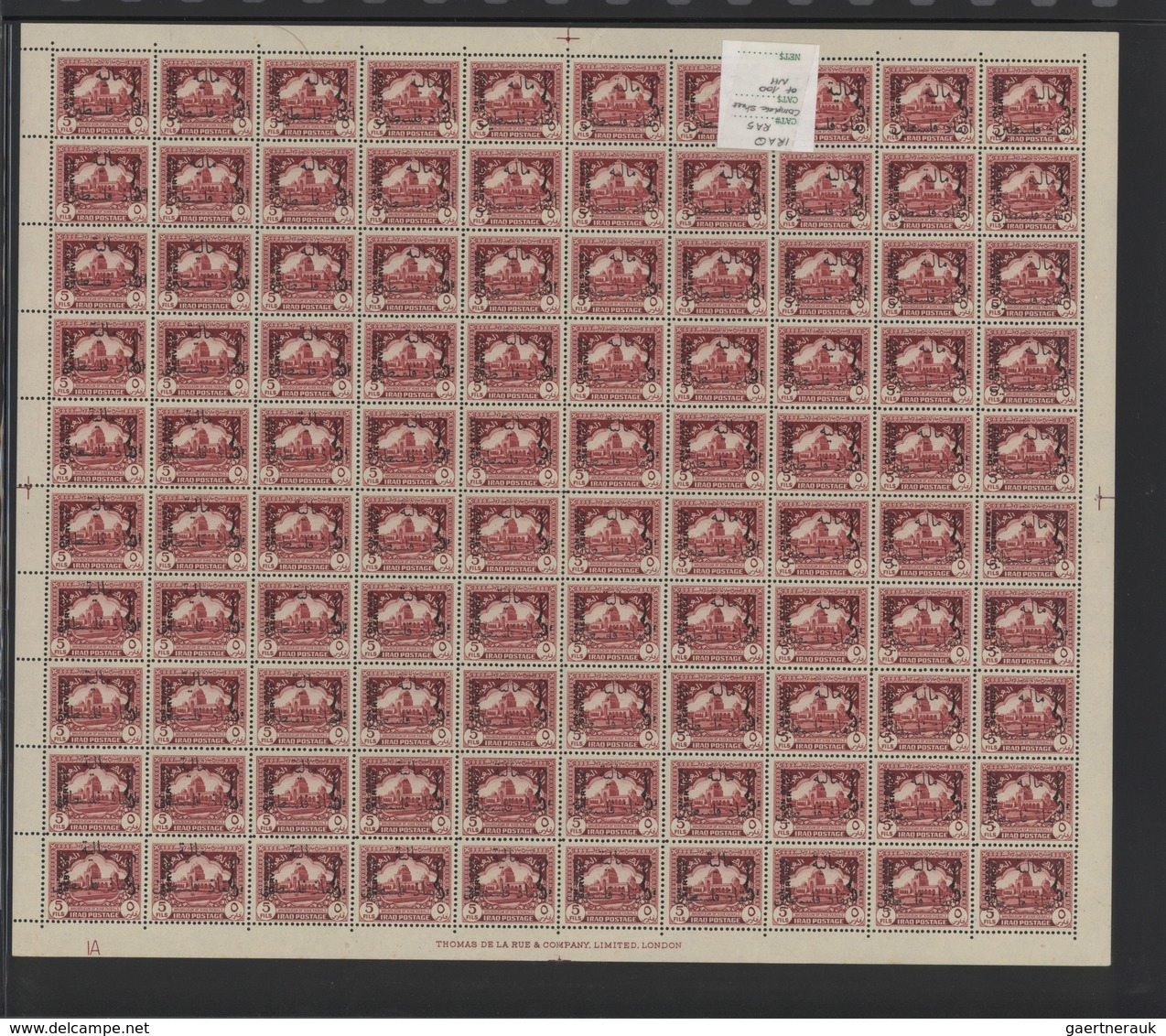 Irak: 1940-2000, Large album containing early complete sheets postage and service stamps, overprinte