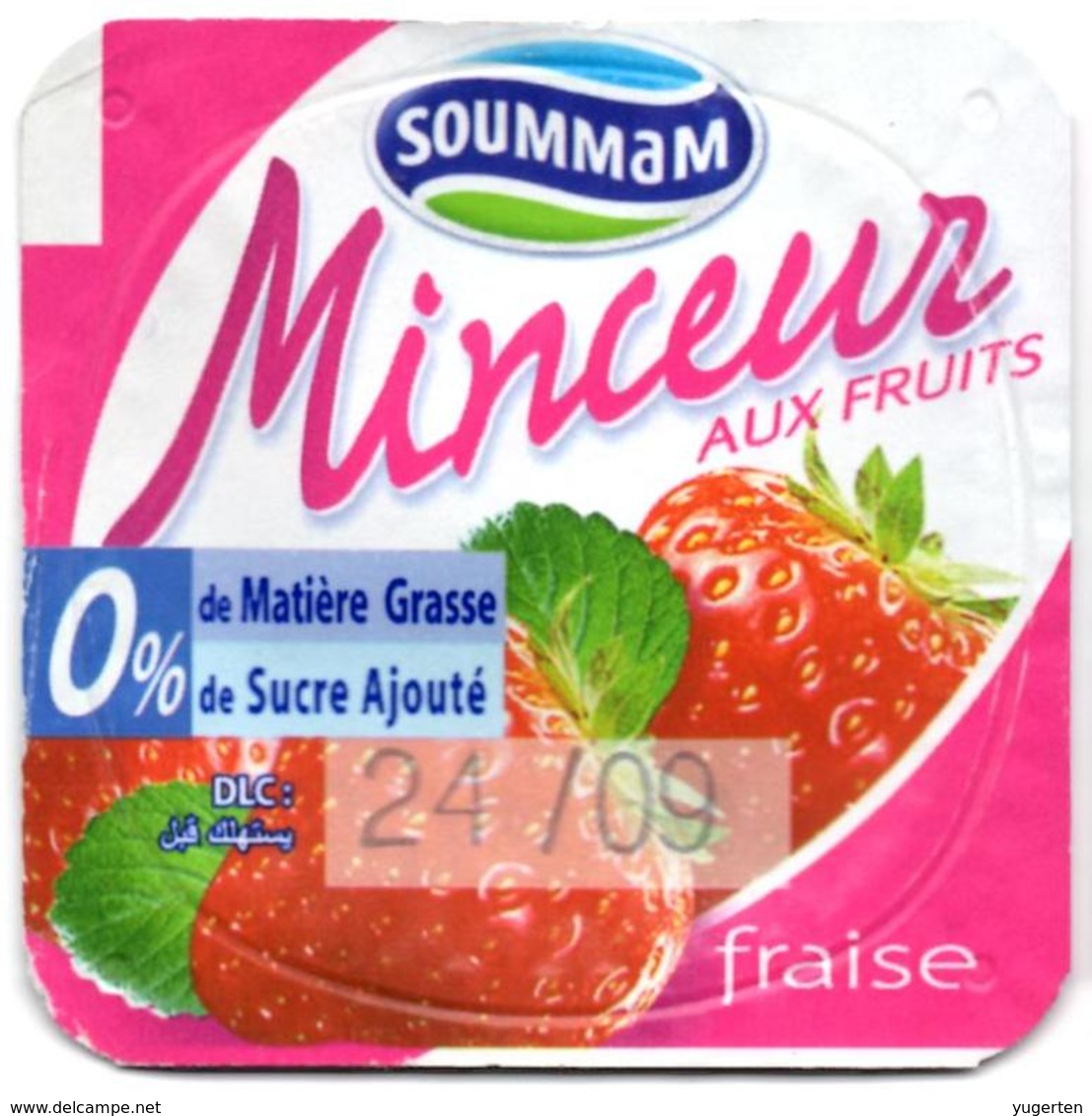 Opercule Cover Yaourt Yogurt " Soummam " MINCEUR Fraise Strawberry Yoghurt Yoghourt Yahourt Yogourt - Opercules De Lait