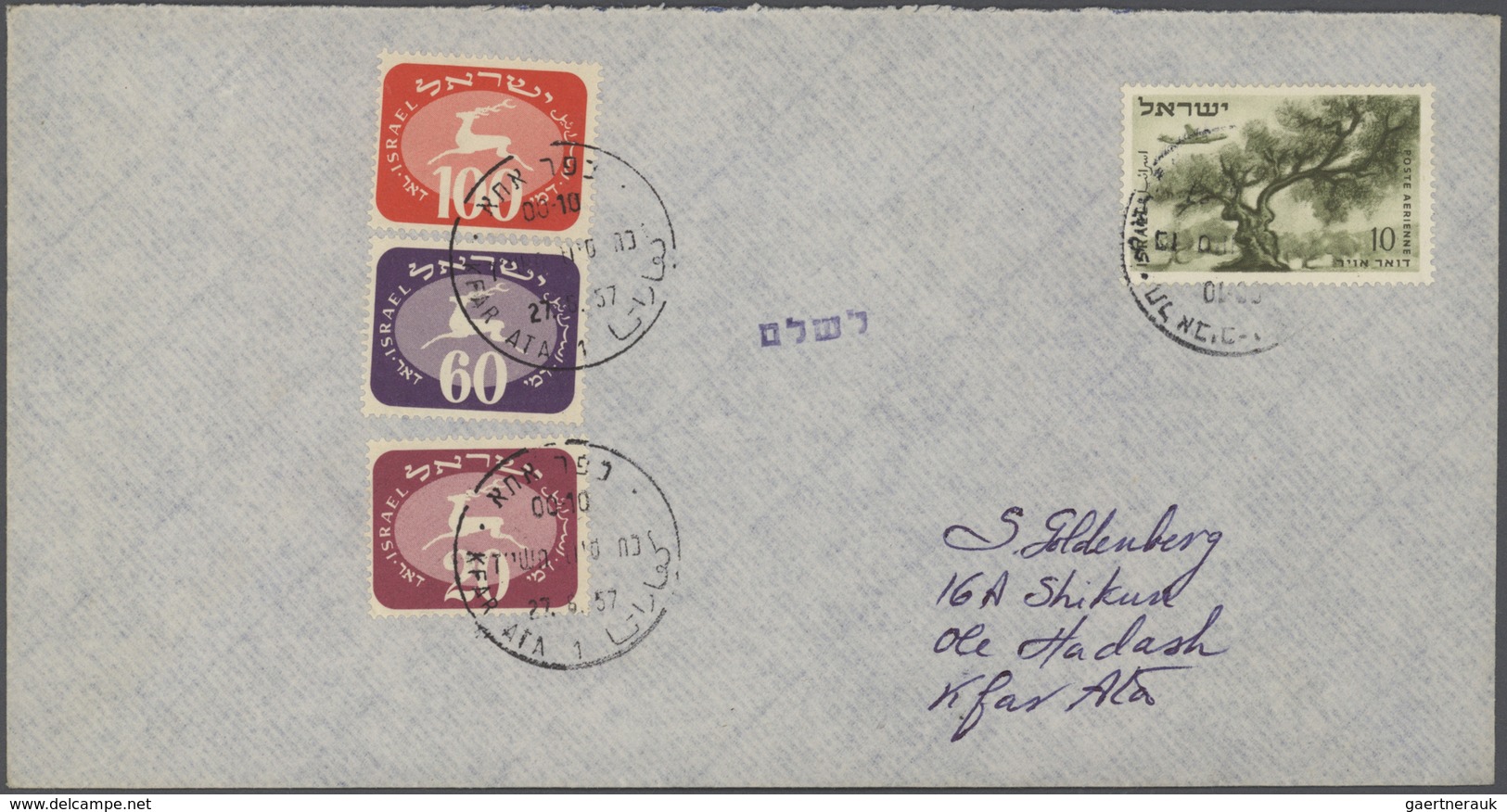 Israel: 1948/1962, accumulation of apprx. 580 covers, comprising a nice range of attractive franking