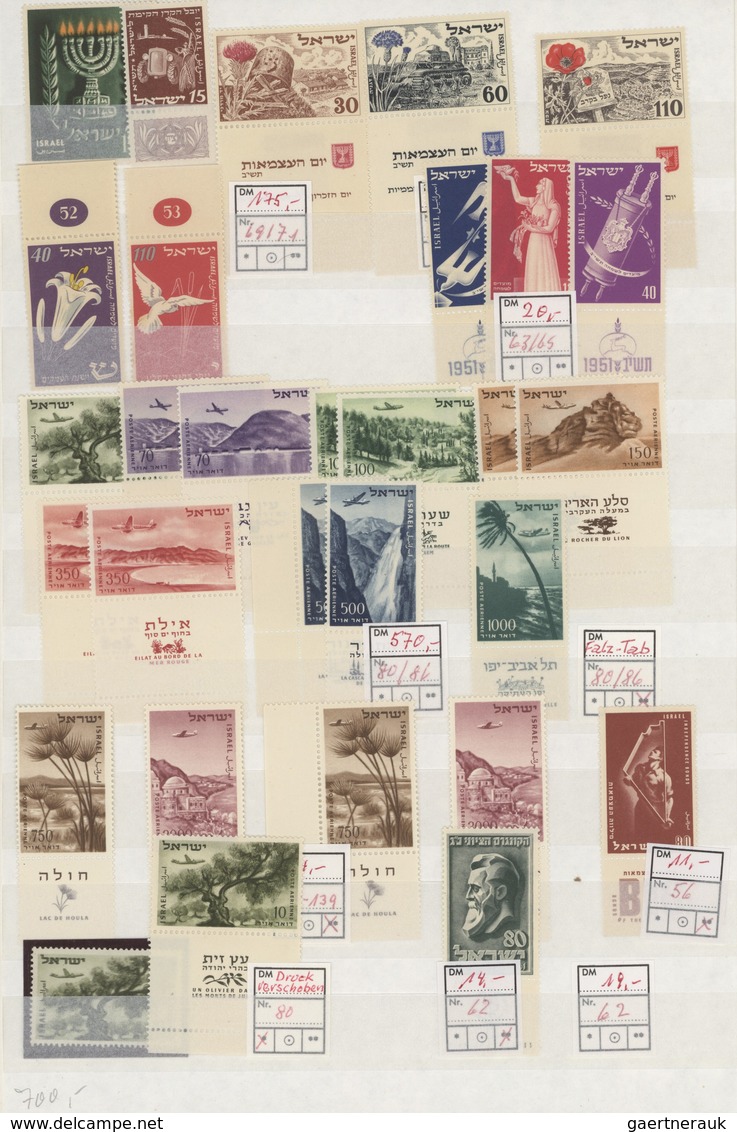 Israel: 1948/2000, Mainly U/m Collection/accumulation In A Stockbook Plus Some Material On Stockshee - Lettres & Documents