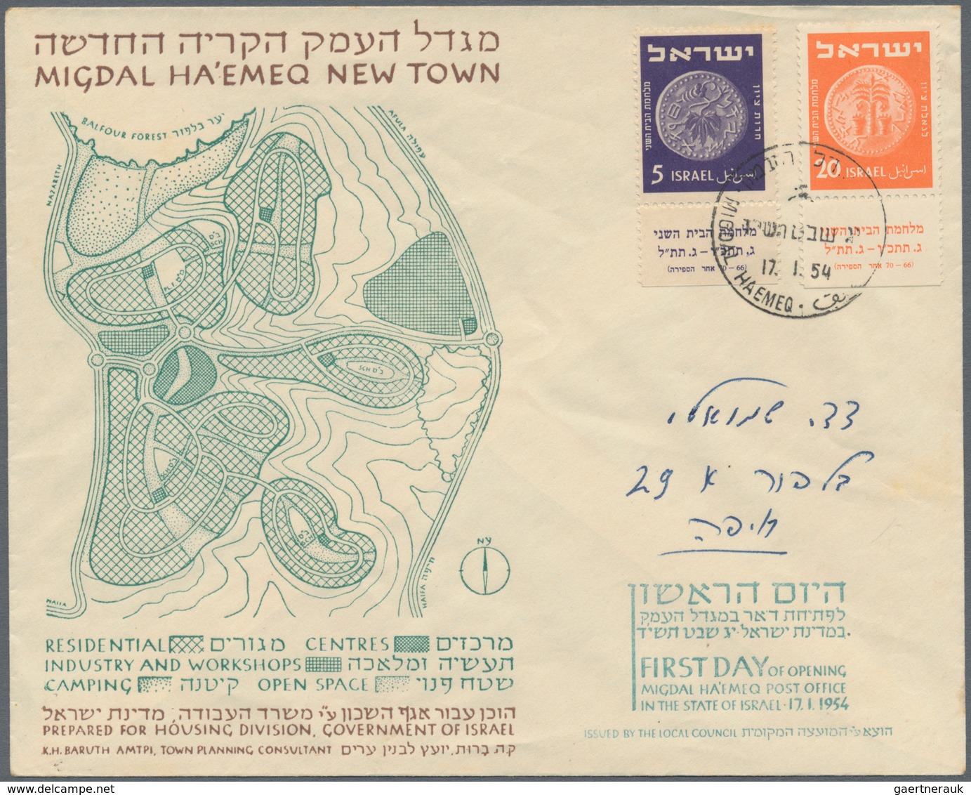 Israel: 1949/1957, POST OFFICE OPENING, assortment of apprx. 216 commemorative covers (cacheted enve