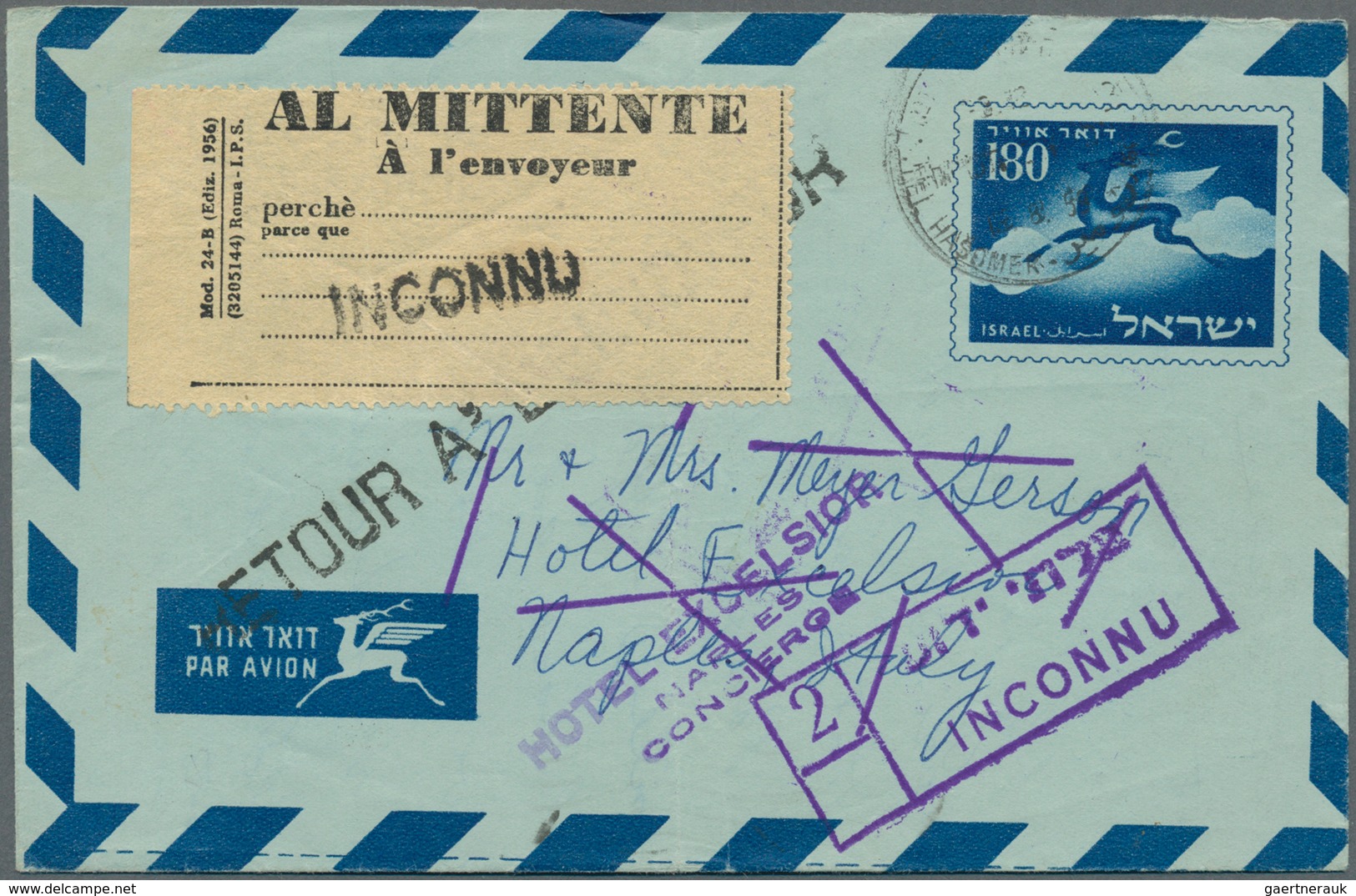 Israel: 1949/1959, Holding Of Apprx 210 Covers/cards/used Stationeries, Comprising Commercial And Ph - Lettres & Documents