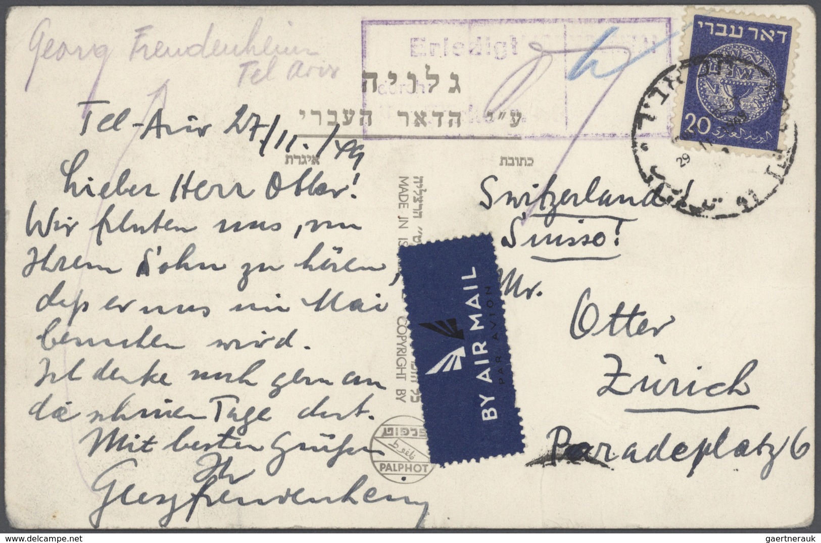 Israel: 1949/1959, Holding Of Apprx 210 Covers/cards/used Stationeries, Comprising Commercial And Ph - Cartas & Documentos