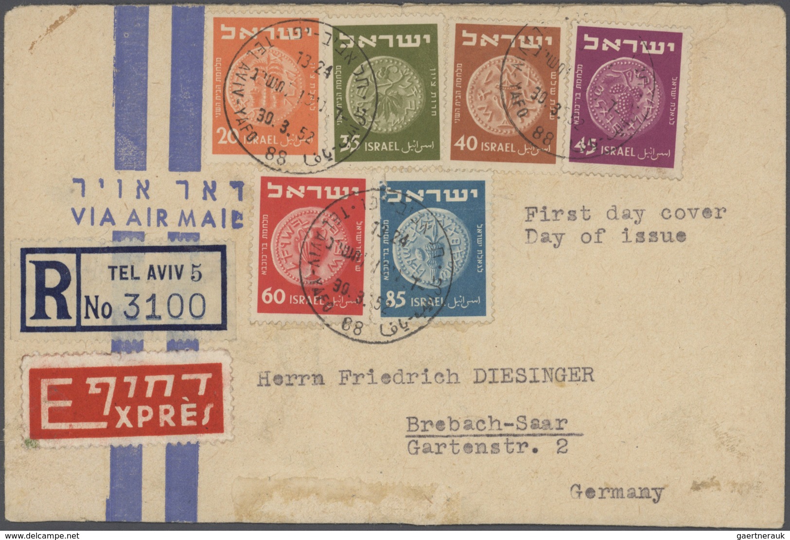 Israel: 1949/1959, holding of apprx 210 covers/cards/used stationeries, comprising commercial and ph