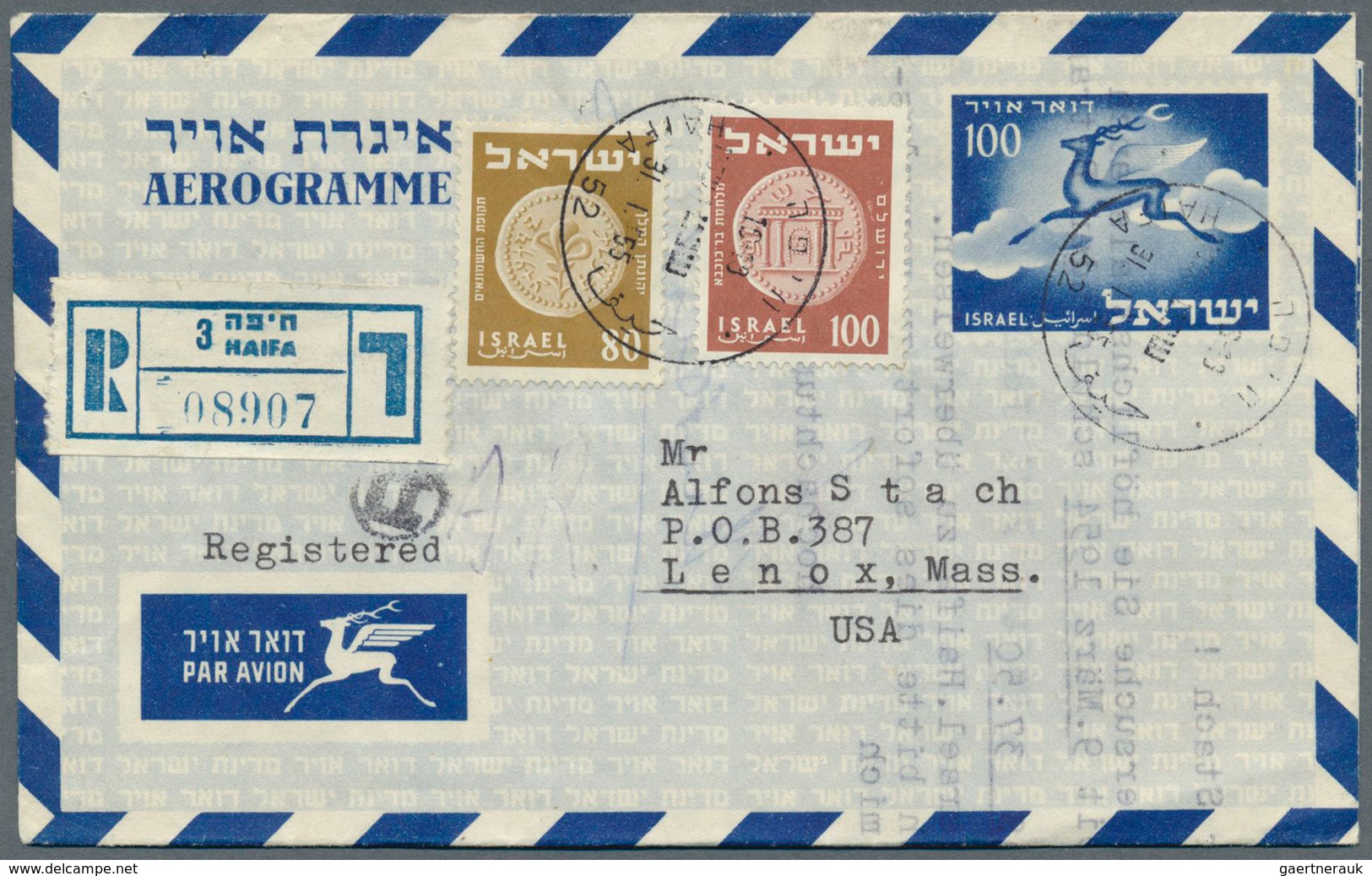 Israel: 1951/1990 (ca.), AEROGRAMMES: Accumulation With About 650 Commercially Used Aerogrammes With - Lettres & Documents