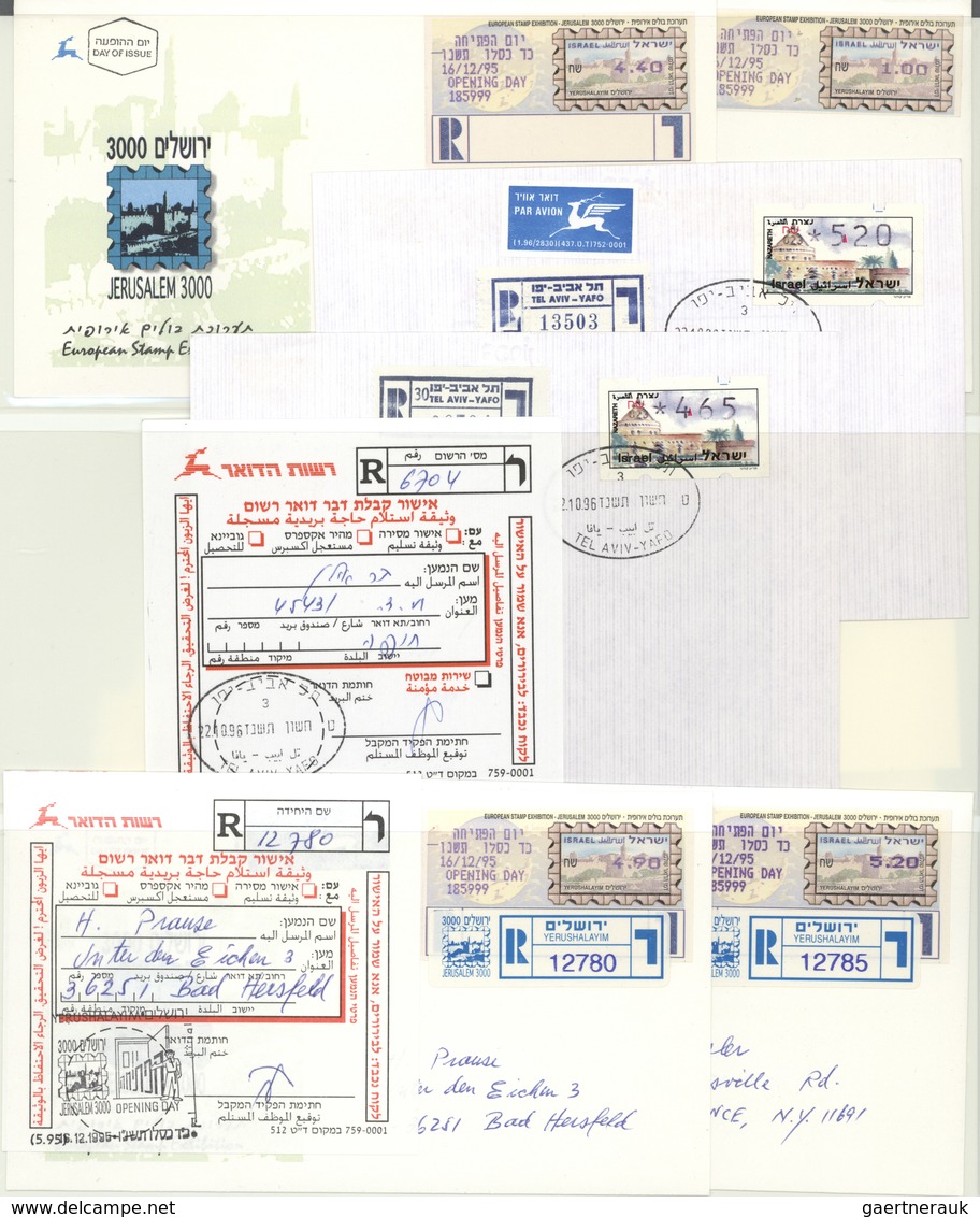 Israel: 1994/2007, MACHINE LABELS, Assortment Of Apprx. 310 Philatelic Covers (f.d.c., Cacheted Enve - Lettres & Documents