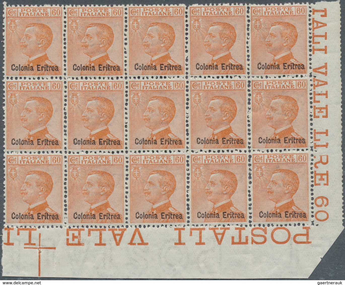 Italienisch-Eritrea: 1929, Victor Emanuel III. 60c. Brown Orange With Opt. 'Colonia Eritrea' In A Lo - Eritrea