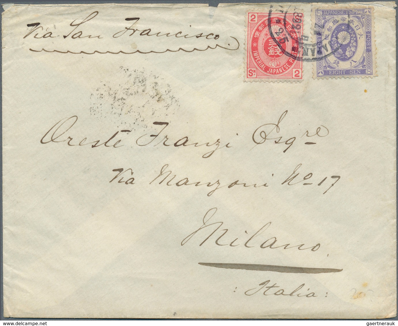 Japan: 1876/1914, Covers (11 Inc. Registered X4) Mostly To Italy Inc. From "Institute For Infectiono - Oblitérés