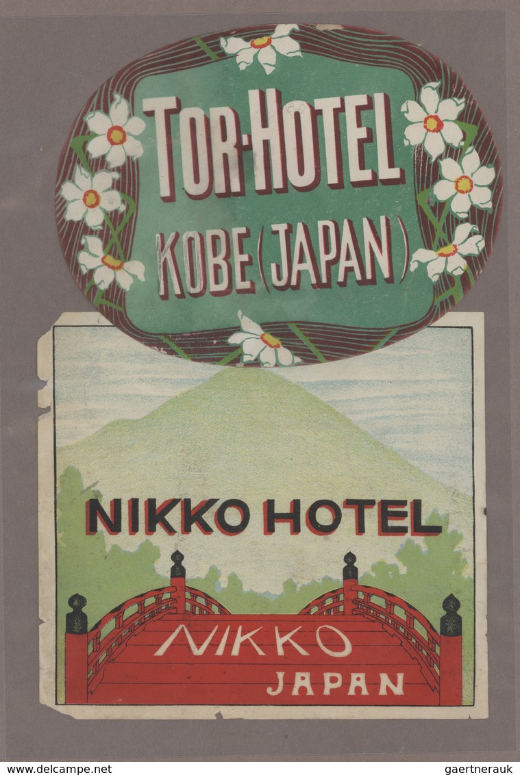 Japan: 1884/1943 (ca.), Mixed Bag Of Used Stationery, Covers, WWII-war Bonds, Pre-WWII Hotel Sticker - Usados