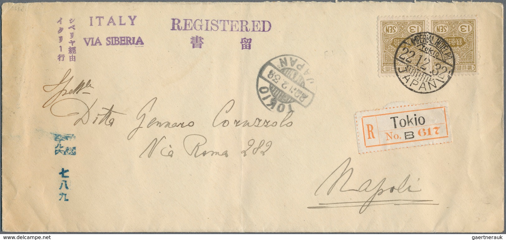 Japan: 1930/65, covers (28), used stationery/FDC (2) and on piece (2) with postmarks of Imperial Hot