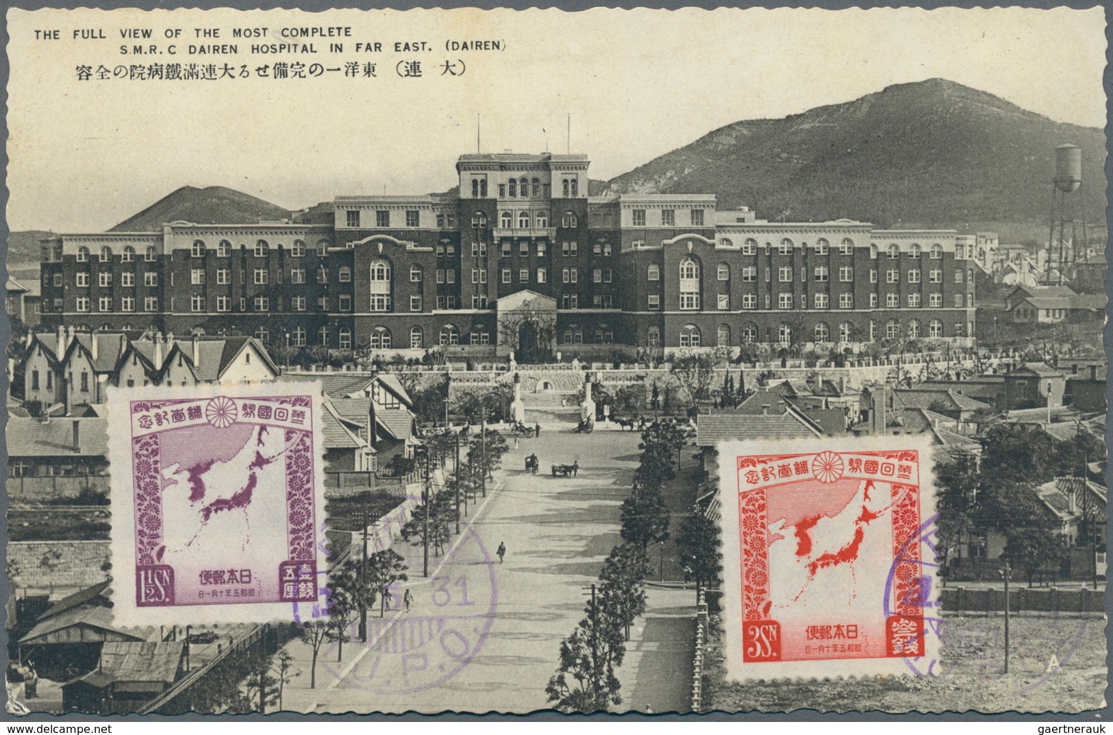 Japanische Post In China: 1902/34, "TIENTSIN", "DAIREN" (3) Resp.Ryojun (Lü-shun) On Ppc (2). Total - 1943-45 Shanghai & Nankin