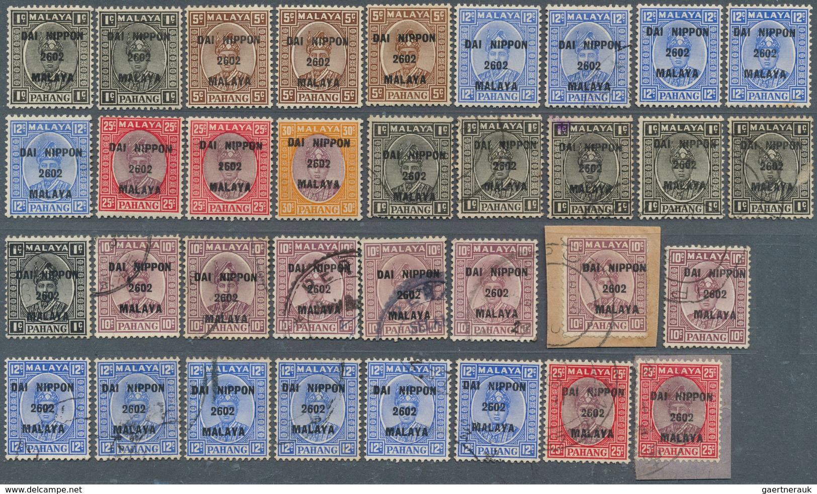 Japanische Besetzung  WK II - Malaya: General Issues, Pahang, 1942, Ovpts. T16 Resp. T2 Mint And Use - Malasia (1964-...)