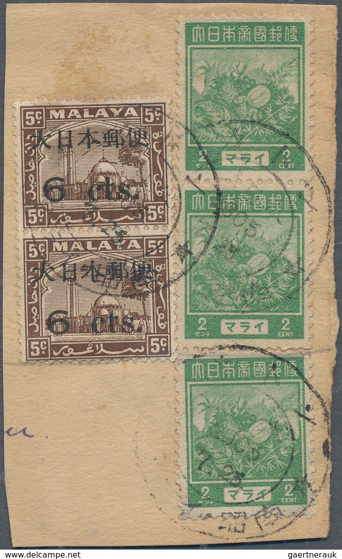 Japanische Besetzung  WK II - Malaya: Japanese Stamps Used In Malaya, 1942/45: 30 Copies Inc. On Pie - Malaysia (1964-...)