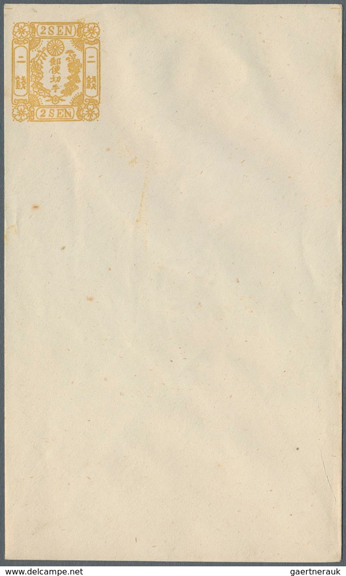 Japan - Ganzsachen: 1873/74, Tebori Envelopes Mint 1 S. (2), 2 S. (5), 4 S. (2) All Identified Accor - Cartes Postales