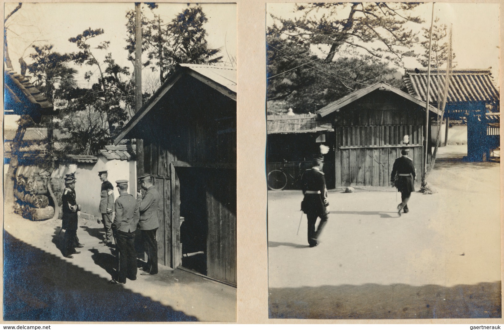 Lagerpost Tsingtau: 1914/15 (ca.), Original Photo-album (195x127 Mm) In Leporello Style Inc. 29 Phot - China (oficinas)