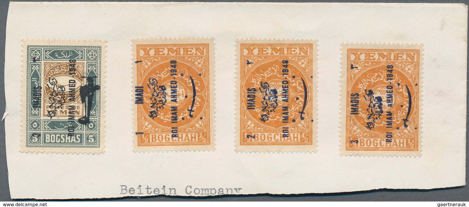 Jemen: 1948 Group Of 24 Unissued Stamps, 13 Of Them Optd. "ROI IMAM AHMED-1948" Incl. 10 For Airmail - Yémen