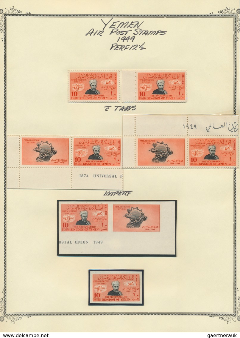 Jemen: 1949, 75th Anniversary Of UPU, Specialised Collection Of Nearly 170 Stamps On Written Up Albu - Yémen