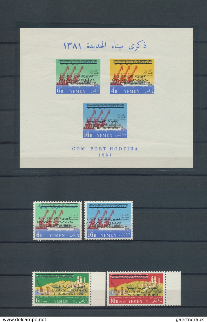 Jemen: 1962/1968, U/m Collection In A Stockbook, Incl. Overprints, Imperf. Issues, Blocks Of Four, S - Yémen