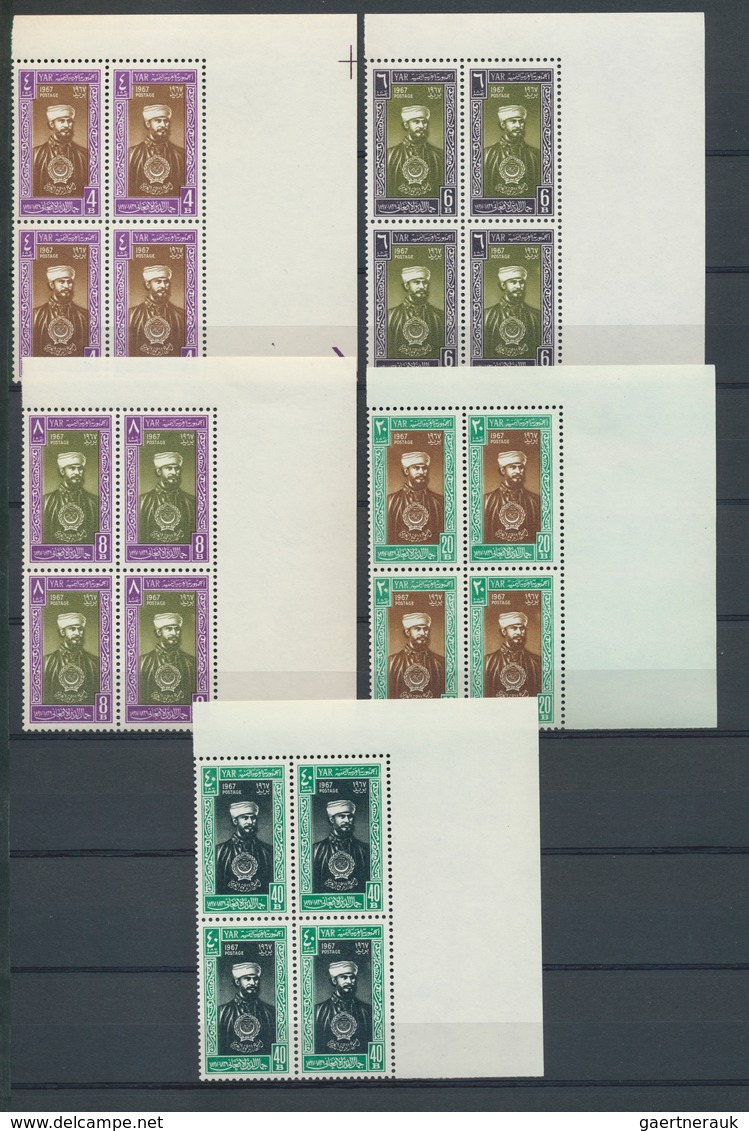 Jemen: 1962/1968, U/m Collection In A Stockbook, Incl. Overprints, Imperf. Issues, Blocks Of Four, S - Yémen