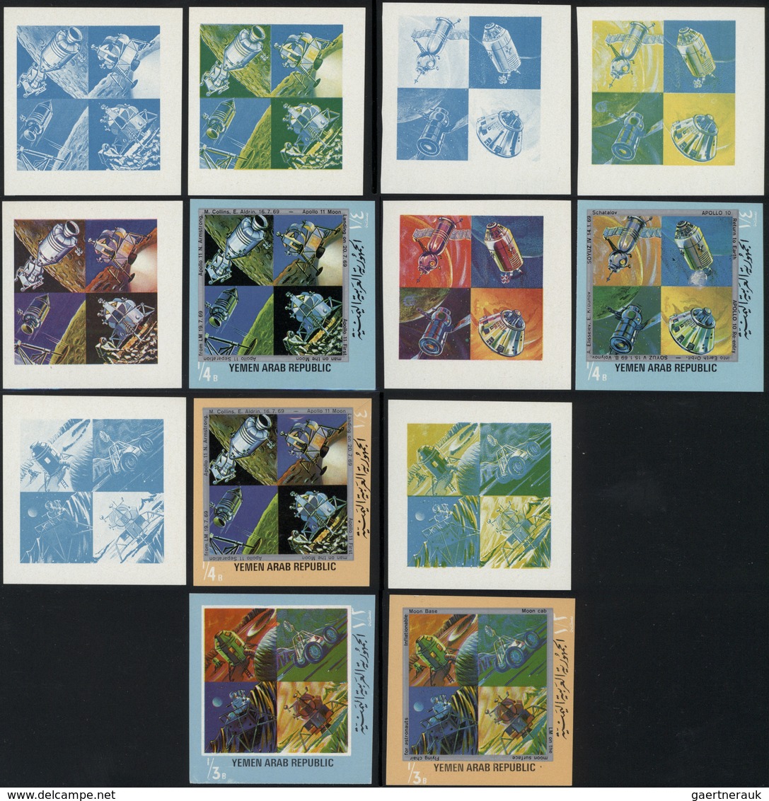 Jemen: 1963/1972, Miscellaneous Accumulation In A Binder, Comprising Sheets/large Units, Progressive - Yémen