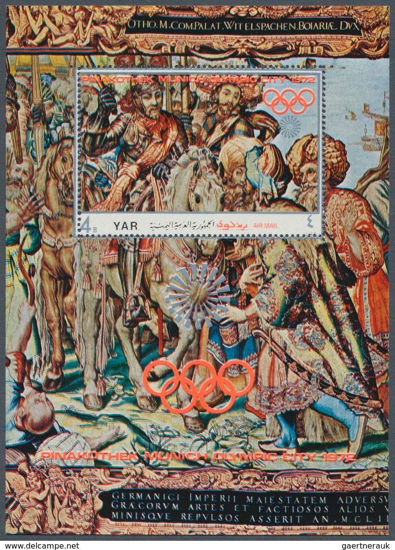 Jemen: 1971, Olympic City Of Munich (paintings From The Old Pinakothek) Perf. Miniature Sheet 4b. 'C - Yémen