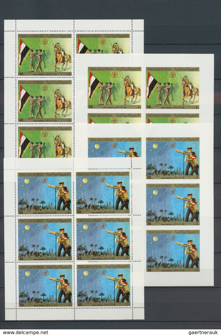 Jemen: 1974/1990, U/m Collection In A Stockbook Incl. Souvenir Sheets, 1980 Boy Scouts Perf./imperf. - Yémen