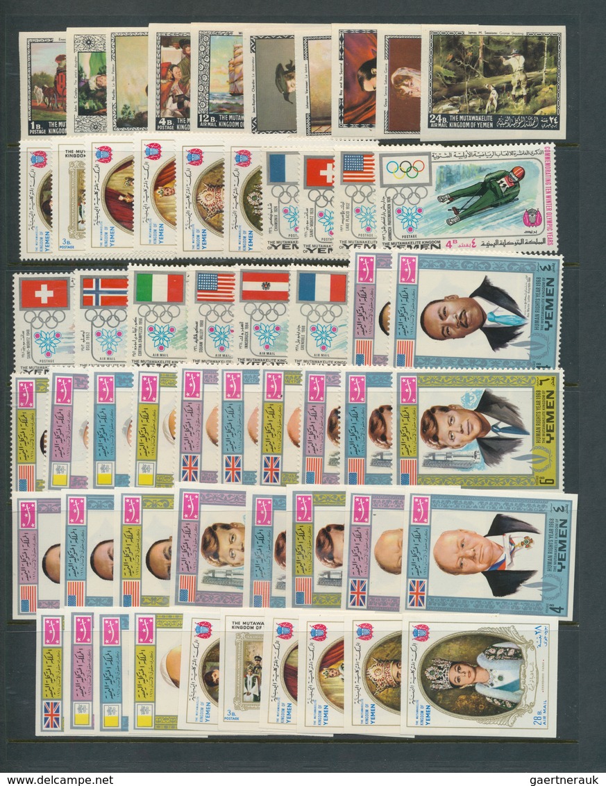 Jemen - Königreich: 1962/1970, Chiefly U/m Accumulation In A Binder, Many Complete Sets, Overprints, - Yémen